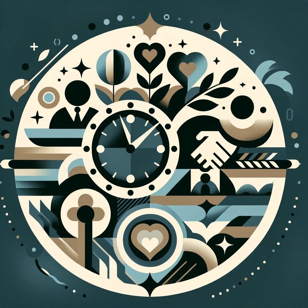 Abstract depiction of around-the-clock guest support ensuring exceptional experiences in property management.