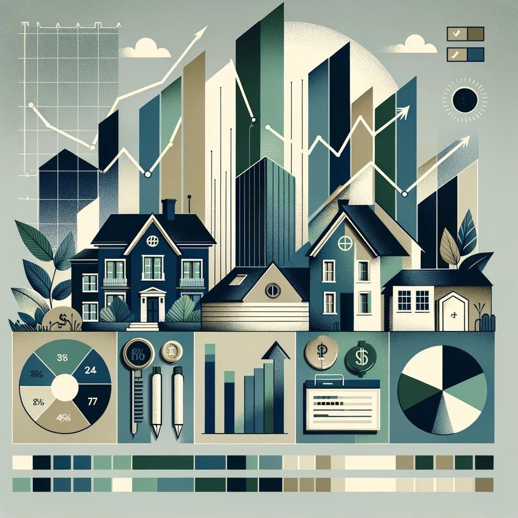 Abstract illustration depicting advanced analytics in property management for strategic selection and optimization.