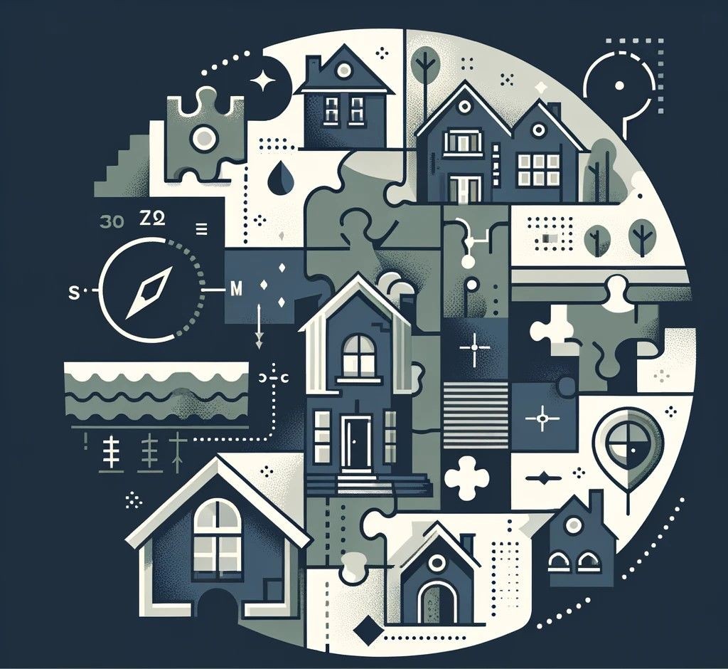 Abstract representation of customized property management strategies, illustrating personalized service for diverse real estate investments.